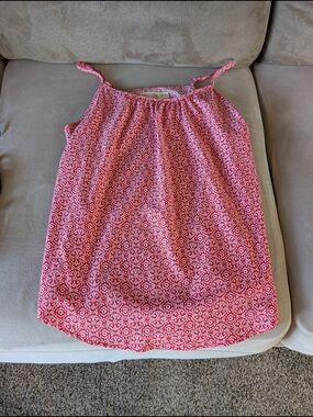 Faded Glory Red and White Printed Tank Top